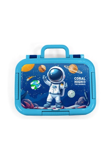 Coral High Kids Lacivert Astronot Desenli Paslanmaz Çelik Beslenme Kabı 39152 - 5