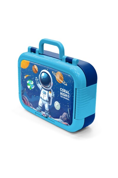 Coral High Kids Lacivert Astronot Desenli Paslanmaz Çelik Beslenme Kabı 39152 - 4