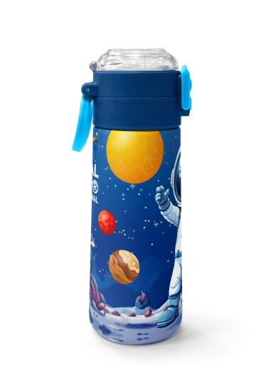 Coral High Kids Lacivert Astronot Desenli Pipetli ve Direkt İçim Çelik Termos 500 ml 38134 - 2