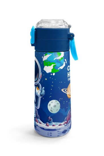 Coral High Kids Lacivert Astronot Desenli Pipetli ve Direkt İçim Çelik Termos 500 ml 38134 - 3