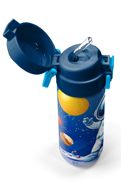 Coral High Kids Lacivert Astronot Desenli Pipetli ve Direkt İçim Çelik Termos 500 ml 38134 - 2