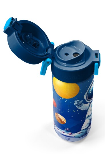 Coral High Kids Lacivert Astronot Desenli Pipetli ve Direkt İçim Çelik Termos 500 ml 38134 - 3