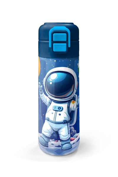 Coral High Kids Lacivert Astronot Desenli Pipetli ve Direkt İçim Çelik Termos 500 ml 38134 - 4