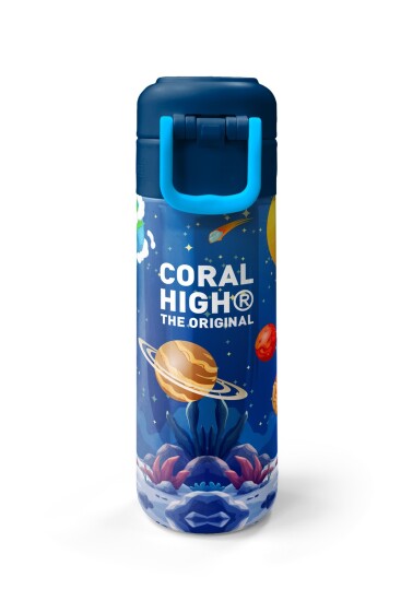 Coral High Kids Lacivert Astronot Desenli Pipetli ve Direkt İçim Çelik Termos 500 ml 38134 - 7
