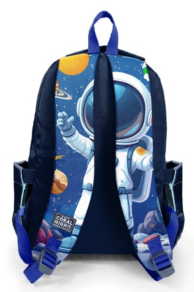 Coral High Kids Lacivert Astronot Desenli Üç Bölmeli Okul Sırt Çantası 33252 - 2