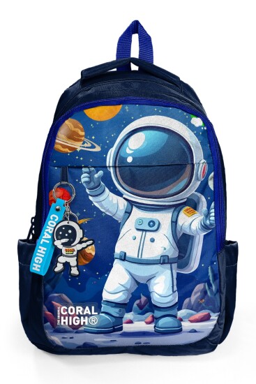 Coral High Kids Lacivert Astronot Desenli Üç Bölmeli Okul Sırt Çantası 33252 - 6
