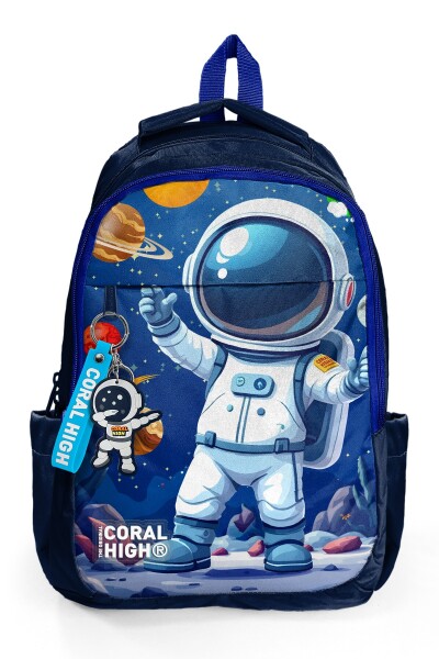 Coral High Kids Lacivert Astronot Desenli Üç Bölmeli Okul Sırt Çantası 33252 - 6