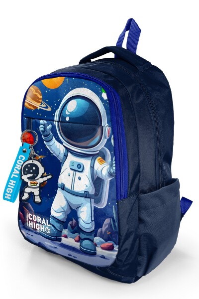 Coral High Kids Lacivert Astronot Desenli Üç Bölmeli Okul Sırt Çantası 33252 - 7