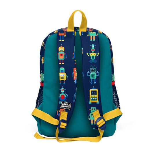 Coral High Kids Lacivert Çivit Robot Desenli 3’lü Okul Çanta Seti SET0123472 - 5