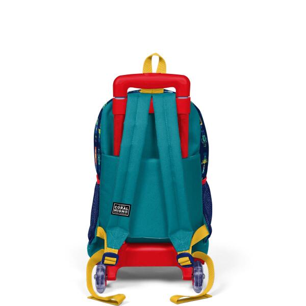 Coral High Kids Lacivert Çivit Robot Desenli Çekçekli 3'lü Çanta Seti SET0123380 - 5