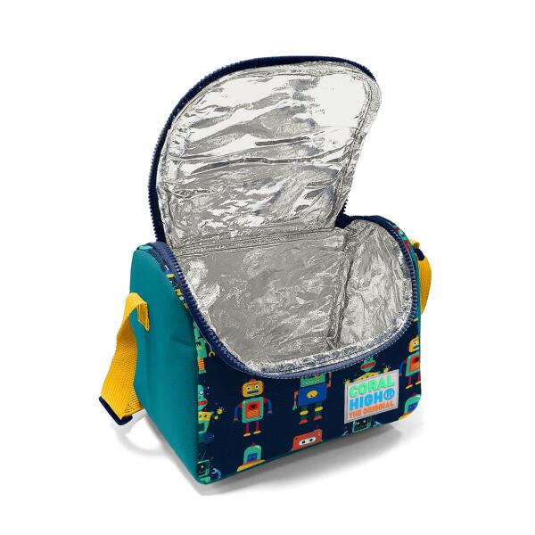 Coral High Kids Lacivert Çivit Robot Desenli Çekçekli 3'lü Çanta Seti SET0123380 - 4