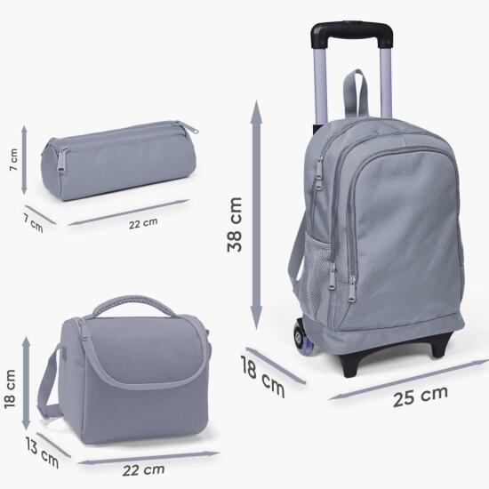 Coral High Kids Lacivert Çivit Robot Desenli Çekçekli 3'lü Çanta Seti SET0123380 - 3