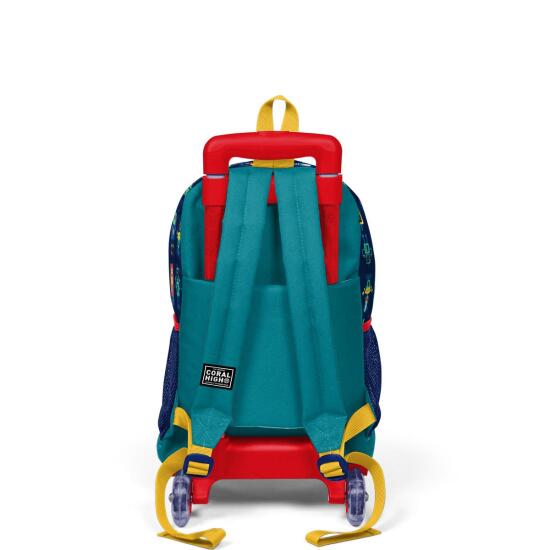 Coral High Kids Lacivert Çivit Robot Desenli Çekçekli 3'lü Çanta Seti SET0123380 - 5