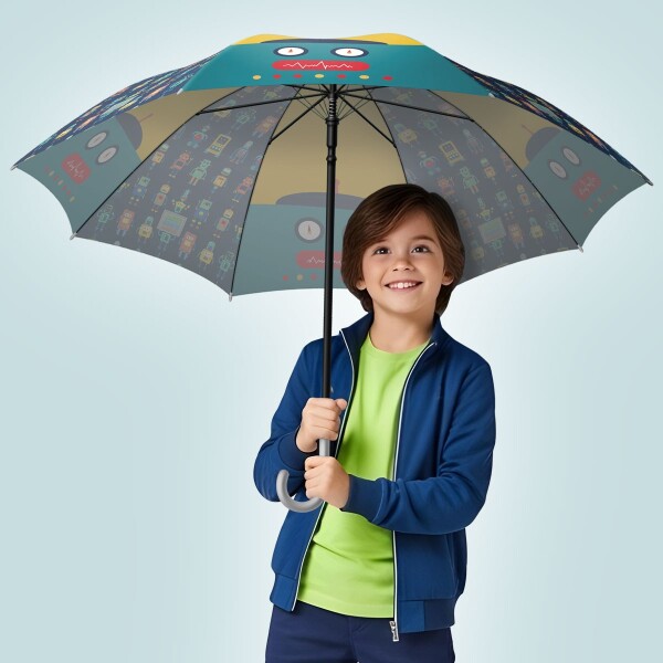 Coral High Kids Lacivert Çivit Robot Desenli Çocuk Şemsiyesi 12672 - 4
