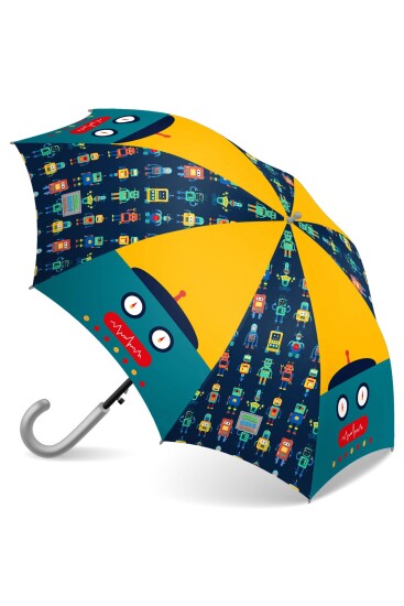 Coral High Kids Lacivert Çivit Robot Desenli Çocuk Şemsiyesi 12672 - Coral High KIDS