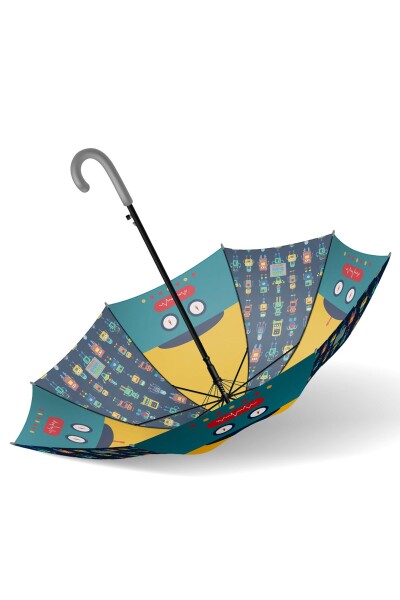 Coral High Kids Lacivert Çivit Robot Desenli Çocuk Şemsiyesi 12672 - 8