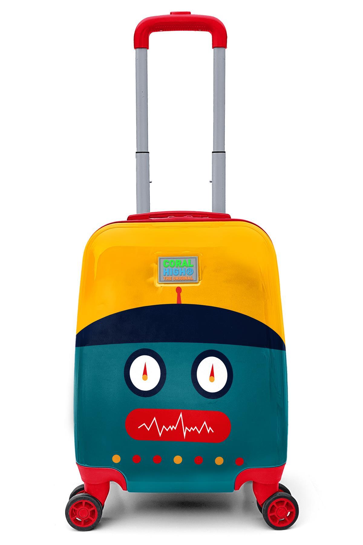 Coral High Kids Lacivert Çivit Robot Desenli Çocuk Valizi 16746