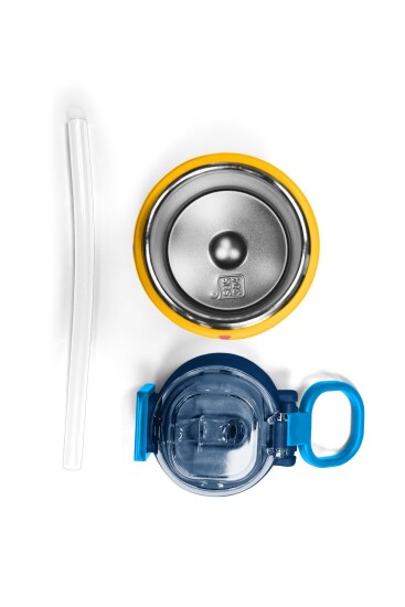 Coral High Kids Lacivert Çivit Robot Desenli Pipetli ve Direkt İçim Çelik Termos 500 ml 31918 - 7