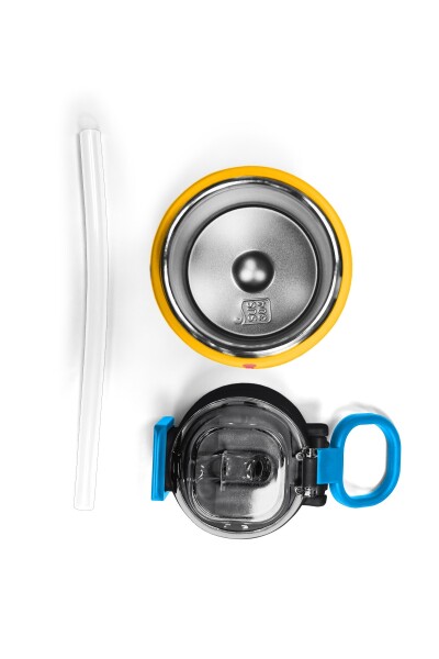 Coral High Kids Lacivert Çivit Robot Desenli Pipetli ve Direkt İçim Çelik Termos 500 ml 31918 - 7