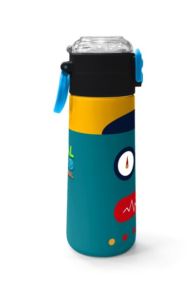 Coral High Kids Lacivert Çivit Robot Desenli Pipetli ve Direkt İçim Çelik Termos 500 ml 31918 - 2
