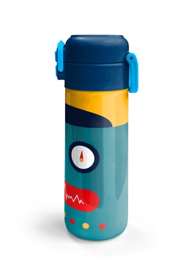 Coral High Kids Lacivert Çivit Robot Desenli Pipetli ve Direkt İçim Çelik Termos 500 ml 31918 - 6