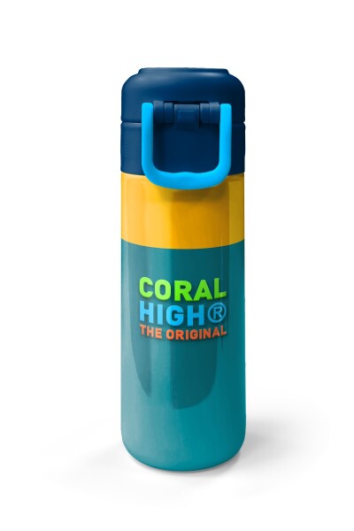 Coral High Kids Lacivert Çivit Robot Desenli Pipetli ve Direkt İçim Çelik Termos 500 ml 31918 - 7