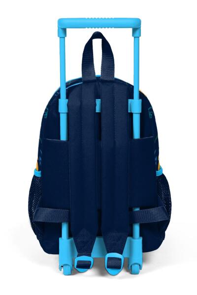 Minik Yuva Çekçekli Sırt Çantası Lacivert Mavi Dinozor Desenli İki Bölmeli 24014 - 4