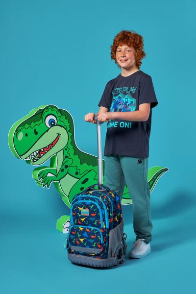 Coral High Kids Lacivert Dinozor Desenli Çekçekli 3'lü Çanta Seti SET0124024 - 2