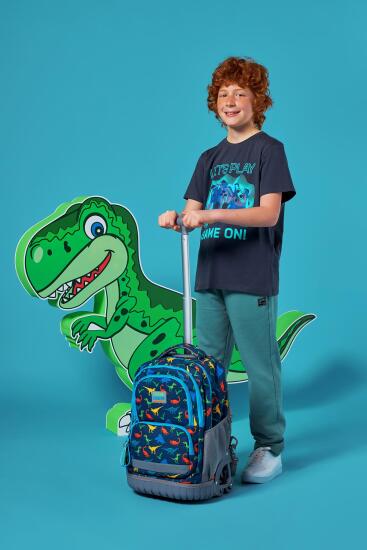 Coral High Kids Lacivert Dinozor Desenli Çekçekli 3'lü Çanta Seti SET0124024 - 2