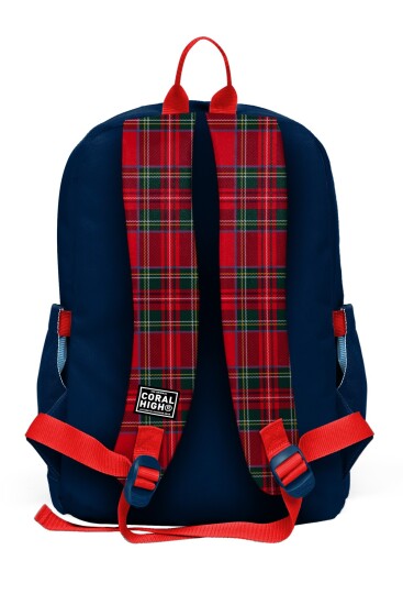 Coral High Kids Lacivert Ekose Fiyonk Desenli Okul Sırt Çantası 33207 - 2