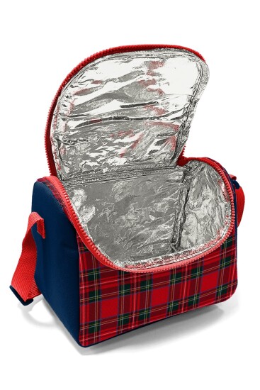 Coral High Kids Lacivert Ekose Fiyonk Desenli Thermo Beslenme Çantası 37107 - 4