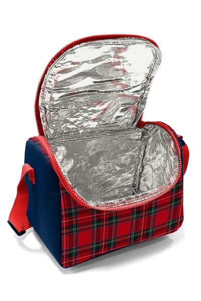 Coral High Kids Lacivert Ekose Fiyonk Desenli Thermo Beslenme Çantası 37107 - 4