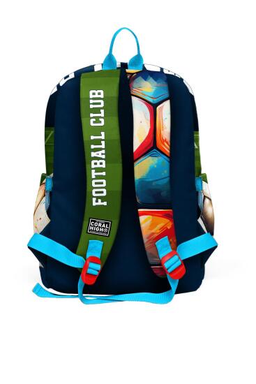 Coral High Kids Lacivert Futbol Desenli Dört Bölmeli Okul Sırt Çantası 23779 - 2