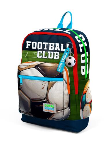 Coral High Kids Lacivert Futbol Desenli Dört Bölmeli Okul Sırt Çantası 23779 - 7