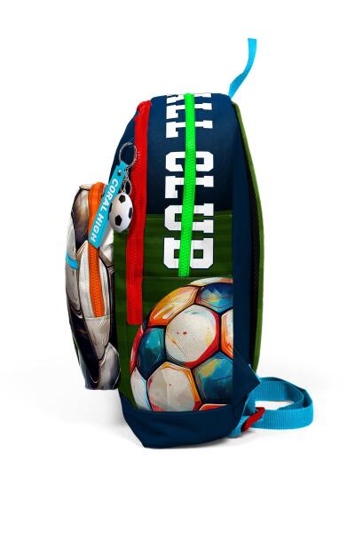 Coral High Kids Lacivert Futbol Desenli Dört Bölmeli Okul Sırt Çantası 23779 - 8