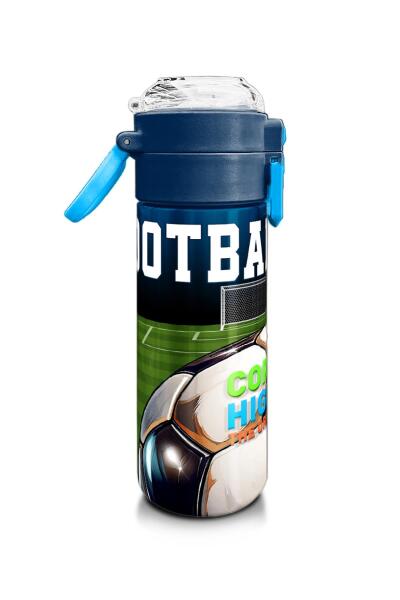 Coral High Kids Lacivert Futbol Desenli Pipetli ve Direkt İçim Çelik Termos 500 ml 31995 - 2