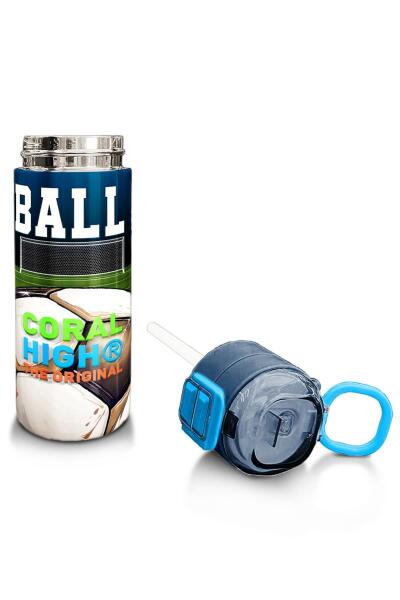 Coral High Kids Lacivert Futbol Desenli Pipetli ve Direkt İçim Çelik Termos 500 ml 31995 - 4