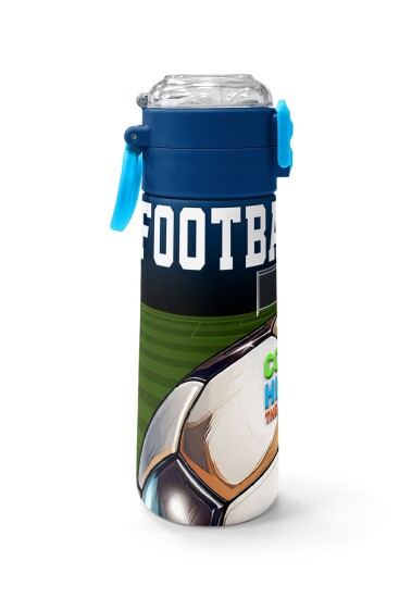Coral High Kids Lacivert Futbol Desenli Pipetli ve Direkt İçim Çelik Termos 500 ml 31995 - 2