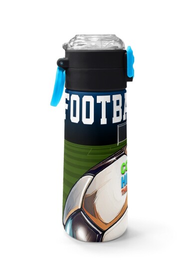 Coral High Kids Lacivert Futbol Desenli Pipetli ve Direkt İçim Çelik Termos 500 ml 31995 - 2