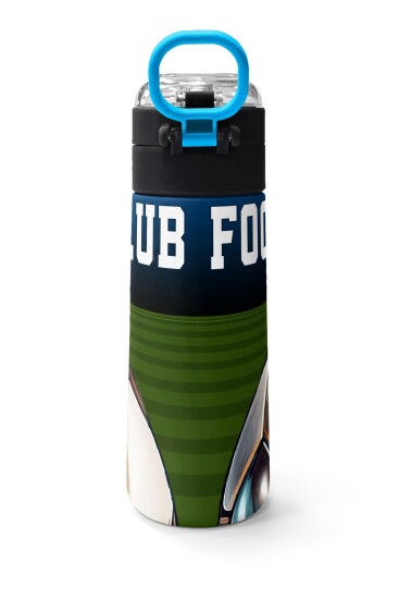 Coral High Kids Lacivert Futbol Desenli Pipetli ve Direkt İçim Çelik Termos 500 ml 31995 - 4