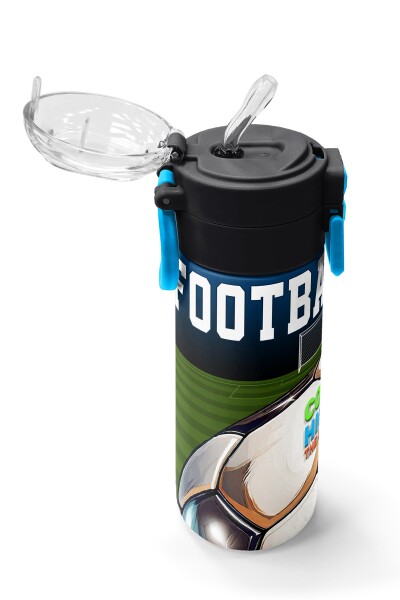 Coral High Kids Lacivert Futbol Desenli Pipetli ve Direkt İçim Çelik Termos 500 ml 31995 - 5