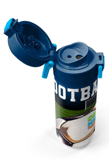 Coral High Kids Lacivert Futbol Desenli Pipetli ve Direkt İçim Çelik Termos 500 ml 31995 - 3