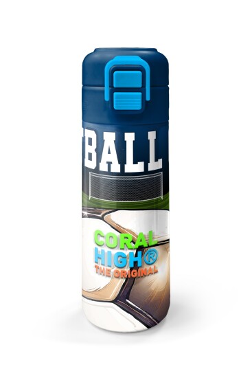 Coral High Kids Lacivert Futbol Desenli Pipetli ve Direkt İçim Çelik Termos 500 ml 31995 - 4