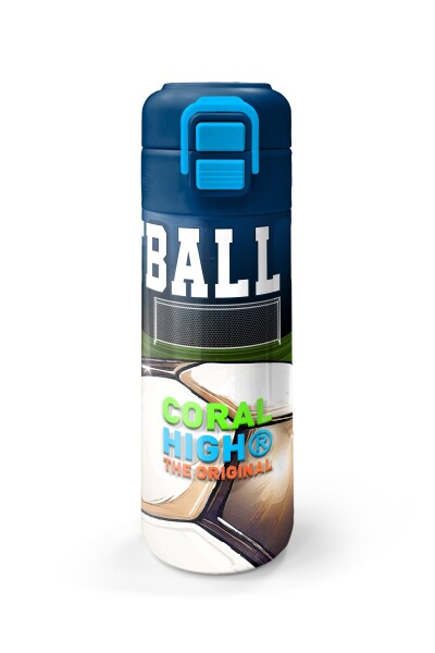 Coral High Kids Lacivert Futbol Desenli Pipetli ve Direkt İçim Çelik Termos 500 ml 31995 - 4