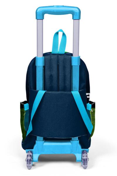 Coral High Kids Lacivert Futbol Desenli Üç Bölmeli Çekçekli Okul Sırt Çantası 23979 - 2