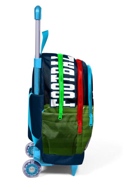 Coral High Kids Lacivert Futbol Desenli Üç Bölmeli Çekçekli Okul Sırt Çantası 23979 - 7