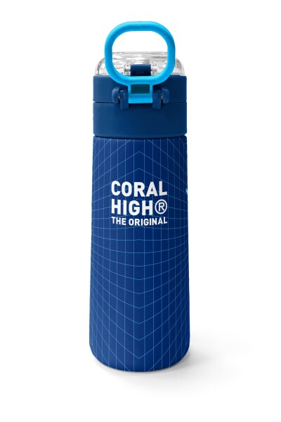 Coral High Kids Lacivert Game Desenli Pipetli ve Direkt İçim Çelik Termos 500 ml 31833 - 4