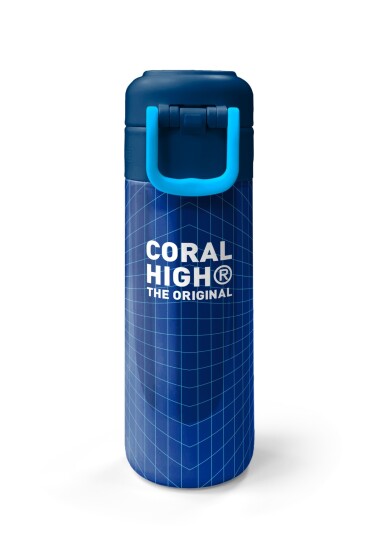 Coral High Kids Lacivert Game Desenli Pipetli ve Direkt İçim Çelik Termos 500 ml 31833 - 7