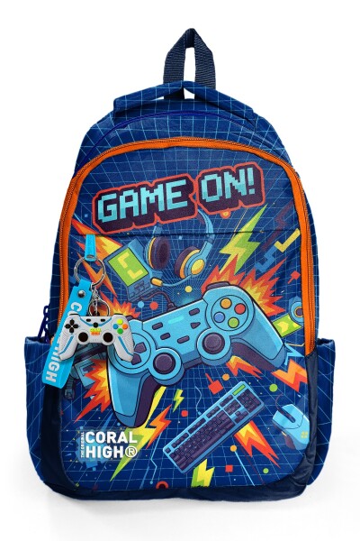 Coral High Kids Lacivert Game Desenli Üç Bölmeli Okul Sırt Çantası 33251 - 6