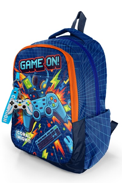 Coral High Kids Lacivert Game Desenli Üç Bölmeli Okul Sırt Çantası 33251 - 7